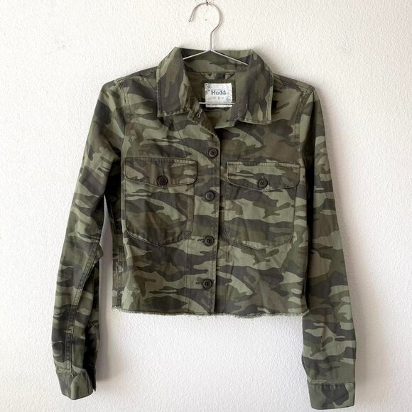 Mudd y2k 2000s Green Camo Button Up Jacket Women's Small - Picture 1 of 4
